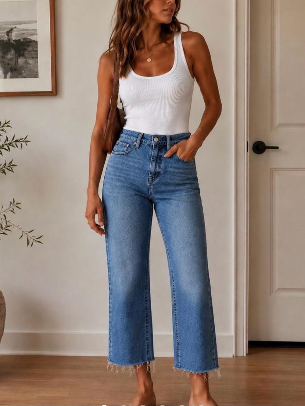 J. Crew factory Reimagined Women’s High Rise Slim Wide Leg with Raw Hem